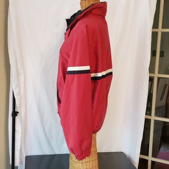 >>FATHER'S DAY<< Men's NAUTICA Rain Jacket w/Concealed Hood in Red/Navy Blue - M - Picture 3 of 5